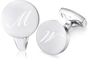HONEY BEAR Gemelli Uomo con Iniziali Alfabeto Lettera per Camicia per Matrimonio Commercio Regalo,Argento
