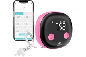 SUNHAIXIA Fitdays Mètre Ruban Intelligent | Analyse du BMI/Graisse Corporelle via Bluetooth & Écran LED | Rétractable Automatique pour Fitness/Perte de Poids | App Fitdays & Design Ergonomique (ER307-Rose)