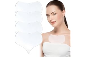 Lunaanda 4 Pcs Anti Wrinkle Silicone Chest Pads, Reusable Transparent Silicone Wrinkle Patches for Chest, Neck and Décolleté, Skin-Friendly and Easy to Clean Chest Pillow for Wrinkles (Heart Shape)