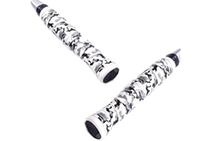 runrayay 2 Grips Baseball Bat Grips, 0.8MM Camouflage Bat Grip Tape for Baseball, Replacement for Old Baseball/Tennis/Badminton Racquet Grip - White