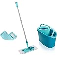Leifheit Set Clean Twist M Ergo - Lave-Sol Microfibre Ultra Doux Avec Seau Essoreur à Roulettes, Idéal Pour Parquets Et Sols Délicats