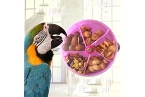 KEERSI Bird Foraging Toy Seed Food Ball Rotate Wheel for Parrot Budgie Parakeet Cockatiel Conure African Grey Cockatoo Macaw Amazon Lovebird Finch Canary Cage Feeder