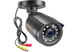 Anlapus 1080P Caméra de Surveillance Extérieure IP66 Vision Nocturne de 20 Mètres Objectif de 3.6mm 4-en-1 Caméra pour Kit Vidéo Surveillance de Mode TVI/CVI/AHD/960H