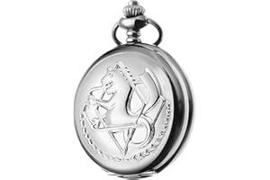 BOSHIYA Fullmetal Alchemist Anime Cosplay Accessori Quarzo Orologio da Tasca con Catena