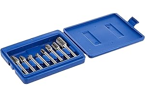 Astro Pneumatic Tool 2181 8-Piece Double Cut Carbide Rotary Burr Set 1/4" Shank in Blow Molded Case