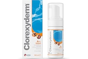 ICF Clorexyderm 4% Foam Mousse - Dry Shampoo for Dogs & Cats - Antibacterial & Antifungal - Dry Itchy Skin Relief – Moisturises, Soothes & Softens Skin & Coat - Easy Alternative to Wet Bathing - 100 ml