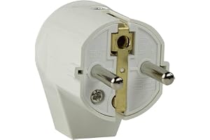 as - Schwabe 45041 230 V PVC Högervinkel Skyddande Kontaktplugg med Jordkontaktsystem för Inomhusbruk, 230 V