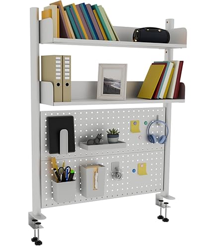 Tischregal Mit Lochwand - Klemmbarer Schreibtisch Organizer 80x95 Cm