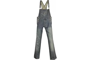 Clove Jeans Dungarees for Women Uk Square Neck Straight Leg Blue Denim Women's Dungarees - Full Length Sleeveless Womens Jumpsuit with Coin Pocket Plus Size 8 to 22