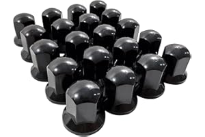 Sertplas Lot de 100 cache-écrous de roue en plastique noir 32 mm pour camion, remorque