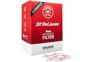 AASONIDA Dr. Perl Filter Junior Aktivkohlefilter groß-9 mm-Ju-Max 2 x 180er-Vauen, Kohlenstoff, Rot, 10 x 8 x 5 cm