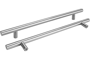 goldenwarm 15 Stück Türgriff Küche Schrank Schublade Stangengriff LS201BSS256 Bohrlochabstand 256mm Edelstahl Küchenschrank Möbelgriffe Kleiderschrank Zieht Griffe