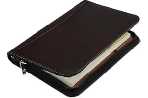 GEORGIE Liying® Business Multi-function Stationery Book in PU Leather A5 Notebook Memo Diaries Calculator Built-in Card Slot Manager Executive Compact Folder Wallet Zip Lock