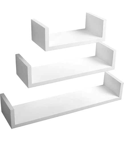 Set 3 Mensole Rettangolari King Home - MDF Bicolore Bianco/Verde - Foto 6