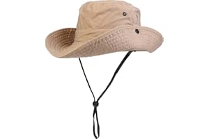 NiceYnn Bucket Foldable Garden Outdoor Safari Hat UPF 50 Wide Brim Summer UV Protection Sun Hats Fishing Walking Hiking Boonie Cap for Men Chin Strap