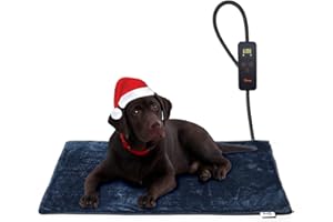 Toozey Mata grzewcza dla kotów i psów, wewnętrzna 70 x 40 cm, regulacja czasu i temperatury, bezpieczna, elektryczna mata grzewcza dla zwierząt domowych, miękki koc termiczny dla noworodków/małych /