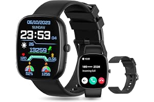 PEJE ZW01Pro Smartwatch - 1.83" Display, Bluetooth Calls, 15-Day Battery, IP68 Waterproof, 123+ Sports Modes, SpO2/HR/Sleep Monitor, Prayer Alerts,Smart watch Compatible Android iOS (Black)