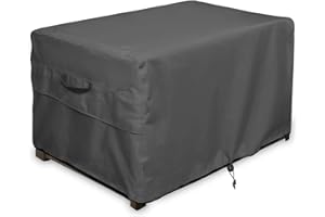 ULTCOVER Patio Deck Box Storage Bench Cover - Waterproof Outdoor Rectangular Fire Pit Table Cover 54 x 28 inch, Black