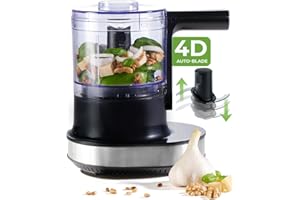 ‎NUTRILOVERS NUTRI-CHOPPER 4D Zerkleinerer Küche elektrisch mit AUTO-BLADE Funktion – BPA-frei – Deutsche Marke – Food Processor Universalzerkleiner Multizerkleinerer Zwiebel Fleisch Nüsse Pesto