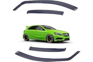 TRESVENDU In-Channel Window Deflector for Mercedes-Benz A-Class W176/AMG A45 5 Door Hatchback 2012-2018 Wind Visors Sun Rain Guard Vent Weather Shields, Smoke, 4Pcs