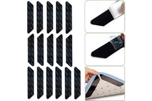 BAIJ Rug Gripper,16 Pack Carpet Grippers Anti Slip Rug Grips Rubber Rug Sticker Rug Underlay for Wooden Floors Carpets Black 130 * 25mm
