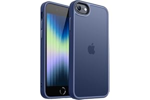 CANSHN Matowe etui do iPhone SE 3/2 (2022/2020), iPhone 8/7, [ochrona wojskowa], aksamitne etui ochronne, matowe w dotyku, odporne na zarysowania, przezroczyste etui ochronne na tylnej stronie,