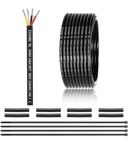 12V 24V Automotive Marine Cable - 2/3/4/5/7/8 Core Round Thinwall DC Twin Amp Wire