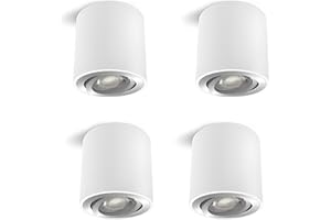 LINOVUM Cori Spot encastrable sans ampoule - Blanc/Noir/Blanc-argenté/Noir brossé Bureau Blanc mat et aluminium brossé.