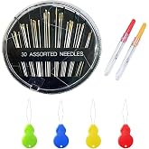 Kit de Costura a Mano, 30 Agujas de Coser a Mano, 4 Enhebradores, 2 Descosedores, Recortadora de Costuras, Cajas de Costura p