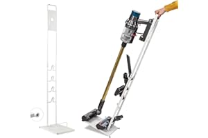 MORANGO Soporte de Aspiradora Compatible con Dyson V15 V12 V11 V10 V8 V7 V6 - DC45/ DC35/ DC58/ DC59/ DC62/ DC74- Organizador de Almacenamiento de Suelo con Ruedas Sin perforar la Pared.