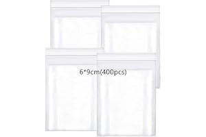 huruirui 400 pieces 6 x 9 cm ziplock bags, zip bags, resealable transparent plastic bags, small sealing bag, zip bag set, small ziplock bags, waterproof, 100 μm