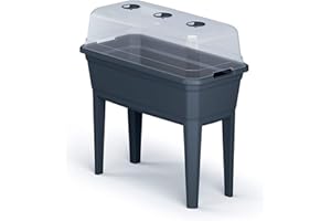 Jardinière haute avec couvercle Prosperplast Respana Planter Ecoline en plastique de couleur anthracite 59,6 (L) x 36,8 (l) x 75,3 (H) cm
