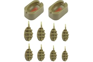 ETERSPR Etern Lot de 8 mangeoires en ligne pour pêche à la carpe 15/20/25/35 g, 30/40/50/60 g (marron)