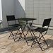 Produktbild lingjiushopping Bistro-Set 3-teilig, Poly-Rattan, Schwarz, Rattan Farbe: PE Rattan + powder-coated Edelstahl.