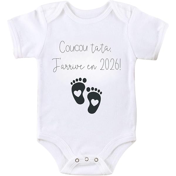 Cadeau Naissance Original Body Bébé Message 'Bientôt Grands-parents' - 1 Mois (54cm) - 100% Coton Bio - Cadeau Annonce Naissance Vêtement Nouveau-né Créa03 Personnalisé Fête