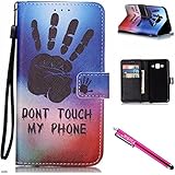 Galaxy J5 2015 Funda, Firefish [Ranuras para tarjetas] [Kickstand] Flip Folio cuero sintético Shell Cartera resistente a arañazos cubierta protectora para Samsung Galaxy J5 2015
