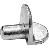 Badem10 Raf Pimi D&uuml;z Nikel Cam Ahşap Metal Raf Tutucu &Ccedil;ivisi Mobilya Dolap Pimi Metal (50 ADET)