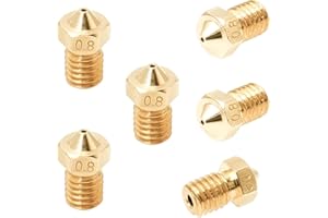 3D FREUNDE 6 Stk. Set J-head E3D V5/V6 bowden RepRap Extruder Hotend Düse aus Messing für 1.75mm Filament 3D Drucker printer Nozzle M6 (6 * 0.8mm)
