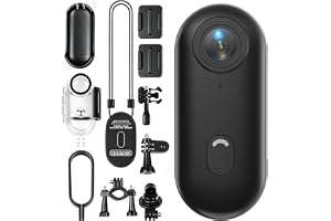 Andoer 4K 30 fps liten actionkamera WiFi objektiv 120° inbyggt batteri magnetsnöre bakre klämma vattentätt fodral monteringstillbehör