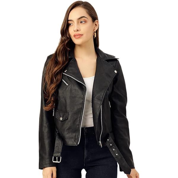 ナタリー Buy Made By Johnny WJC747 Womens Dressy Vegan Leather Biker Jacket