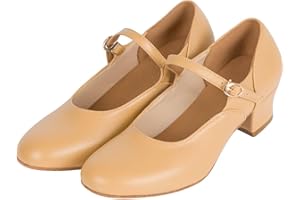 Asyusyu Cuban Character Shoes Low Heel Character Dance Shoes for Women