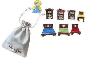 ZAC HOME Children's Storytelling Finger Puppet Set Goldilocks and the Three Bears Story
