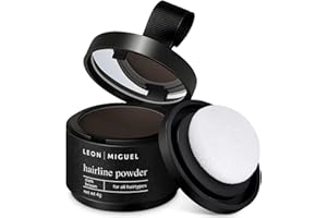 Leon Miguel® Hair Line Powder – Correttore/approccio Puder | per capelli e capelli su crescita attraverso Shadow Make Up | Resistente all' acqua (marrone scuro)