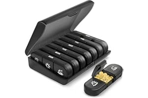 SUNNIFLY Porta Pillole Settimanale, Porta Pasticche, Porta Pillole Giornaliera, 21 Scomparti, Organizzazione Precisa per Medicine, Comodo da Portare con Sé