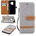 Produktbild Samsung Galaxy S9 Hülle TXLING Denim PU Leder Flip Wallet Cover in Book Style Stand Case Card Slot Leder Tasche Case Karteneinschub und Magnetverschluß Kratzfestes für Samsung Galaxy S9 -grau