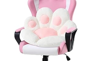 LANPEW Poduszka do siedzenia, poduszka do siedzenia, kota, łapa, poduszka na krzesło, pluszowa, komfortowa, do biura, Lazy, ciepła poduszka do siedzenia, tatami, do domu (70 x 70 cm, biała)