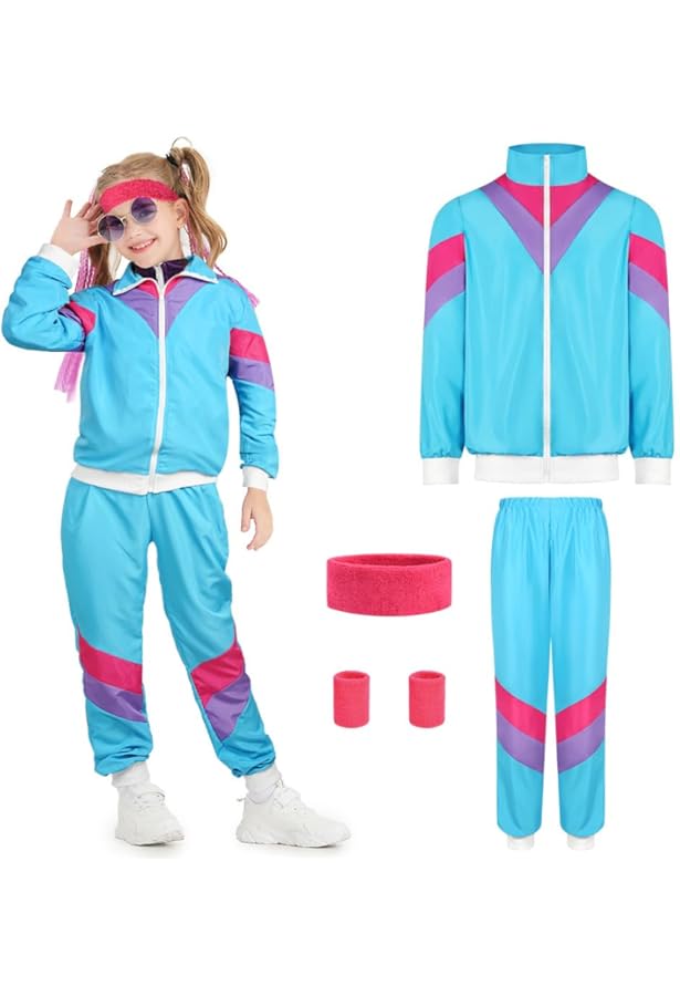 Riisoyu Jaaroutfit voor dames, 11-delige kostuumaccessoireset voor jaren 80, party, carnaval, accessoires voor vrouwen