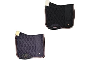 ‎MARENGOS Marengos - Schabracke Modern Rosé | Warmblut Schabracke mit Schaumstoff-Füllung & Tasche | Polsterung am Widerrist | Barockschabracke mit floraler Steppung & Zierkordel | Dressur & Vielseitigkeit