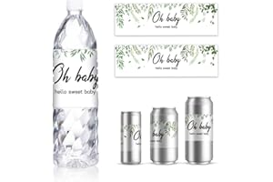 GOMAKERER 30 Feuille D'Étiquettes pour Bouteilles d'eau pour Baby Showers Autocollants sur Thème de Forêt Fraîche pour Bouteille d'eau Étiquette Personnalisée pour Bouteille d'eau Potable Fête