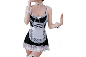 Aurueda Maid Dress Anime French Maid Cospaly strój Woman Halloween kostium koronkowy fartuch